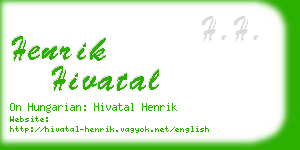 henrik hivatal business card